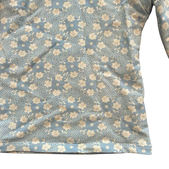 Minnow Swim Shirt Size 1 Blue Floral Girls Longsleeve Rash Guard Sun Block (4) - Picture 3 of 8